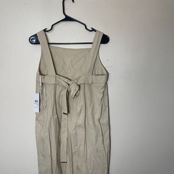 DKNY Beige Sleeveless Linen-Blend Midi Dress - Picture 2 of 4